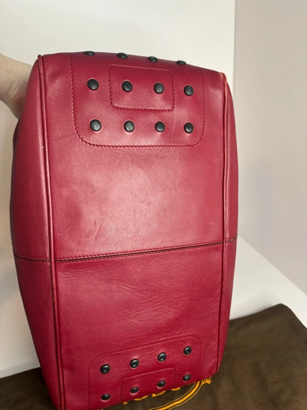#282 Tod's Burgandy Large Leather Hobo Shoulder Bag w/ Dust Bag